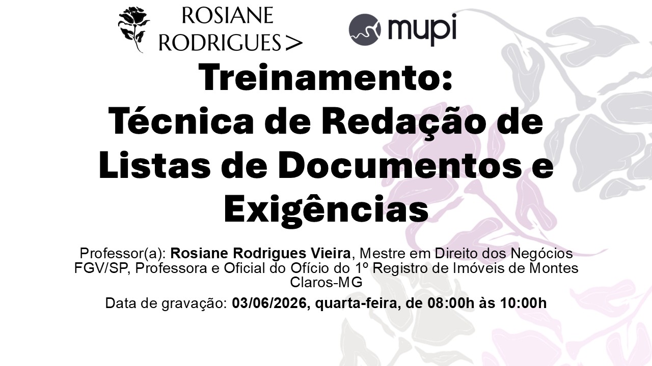 Treinamento: Técnica de Redação de Listas de Documentos e Exigências