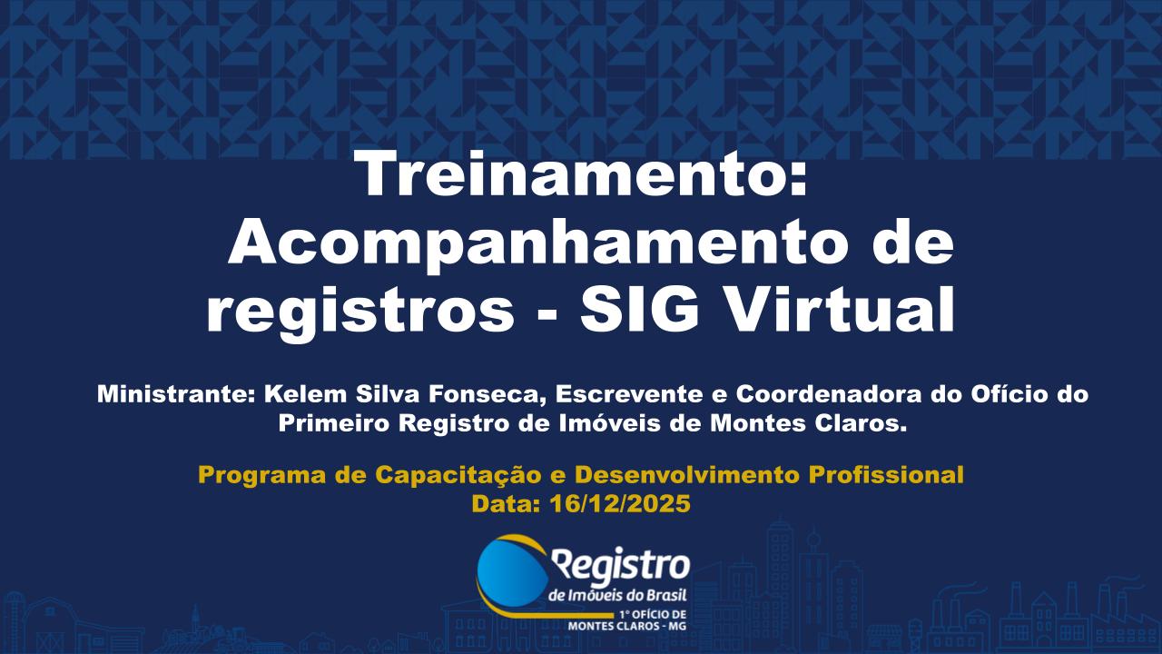 Acompanhamento de registros - SIG Virtual